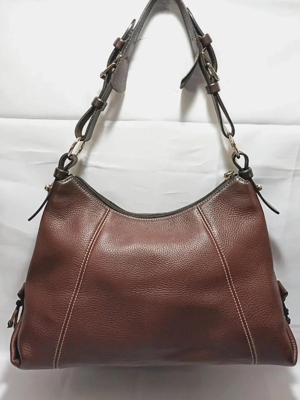 Dooney & Bourke East West Pebbled Leather Hobo, EUC